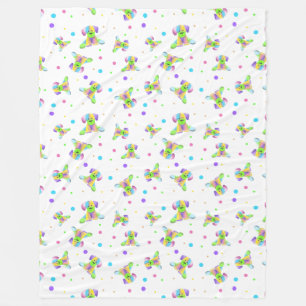 regenboogkinderen hond puppy polka stip helder leu fleece deken