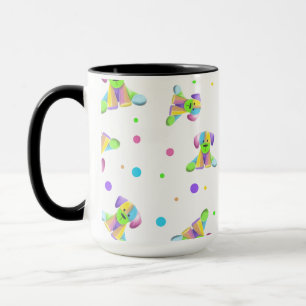 regenboogkinderen hond puppy polka stip helder leu mok
