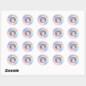  regenboogkinderen op zaterdag ronde sticker (Vel)