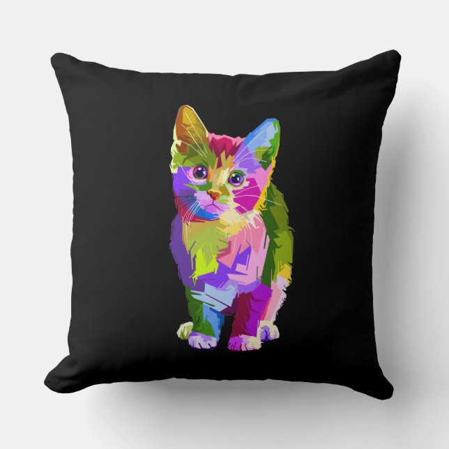 regenboogkittenkussen kussen (Voorkant)