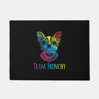 regenboogkleur franje bullehond deurmat