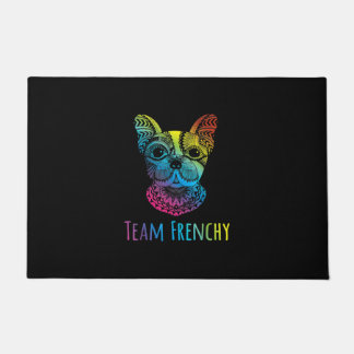 regenboogkleur franje bullehond deurmat