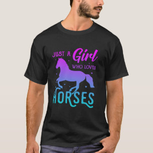 Regenboogkleur Paard Wild Animal Just a girl who l T-shirt