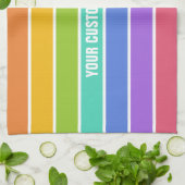 Regenboogkleuren aangepaste handdoek (Gevouwen)