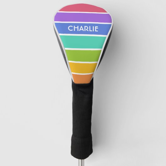 Regenboogkleuren, aangepaste monogram bestuurdersb golfheadcover (Voorkant)