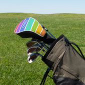 Regenboogkleuren, aangepaste monogram bestuurdersb golfheadcover (Insitu)