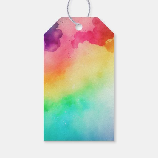 Regenboogkleuren Abstract ontwerp Birthday Favor Cadeaulabel (Achterkant)