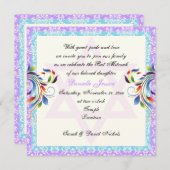 Regenboogkleuren bloeien & Davidster damast Kaart (Voorkant / Achterkant)