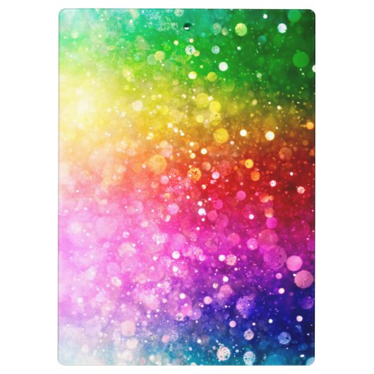 Regenboogkleuren Bokeh Glitter Klembord (Achterkant)