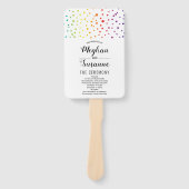 Regenboogkleuren, confetti en het programma voor d handwaaier (Voorkant)