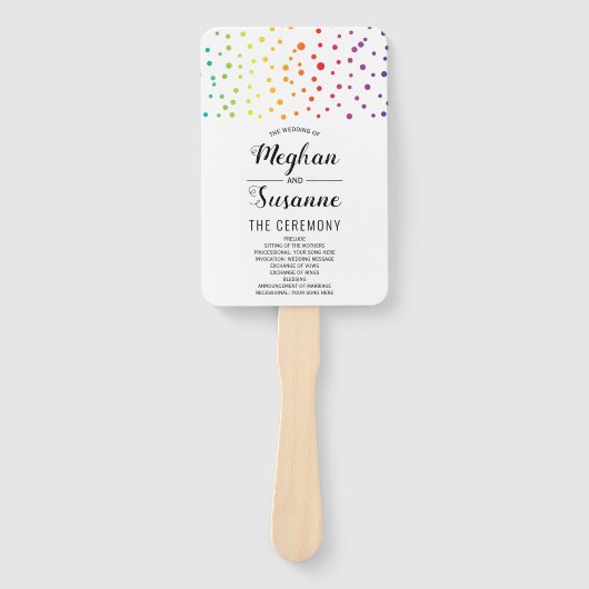 Regenboogkleuren, confetti en het programma voor d handwaaier (Voorkant)