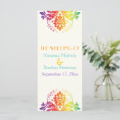 Regenboogkleuren damast trouwprogramma programma (Staand voorkant)