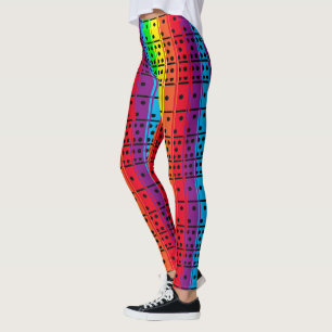 Regenboogkleuren Dominosen Leggings