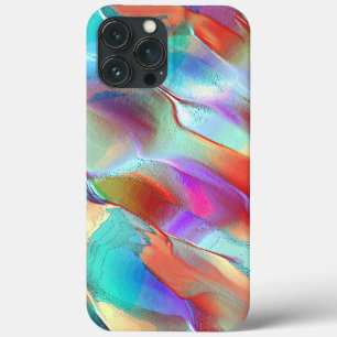 Regenboogkleuren in virtuele parelrots iPhone 13 pro max hoesje