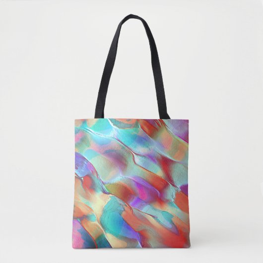 Regenboogkleuren in virtuele parelrots draagtas (Voorkant)