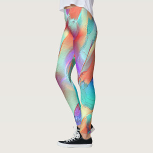 Regenboogkleuren in virtuele parelrots leggings