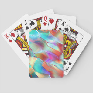 Regenboogkleuren in virtuele parelrots pokerkaarten