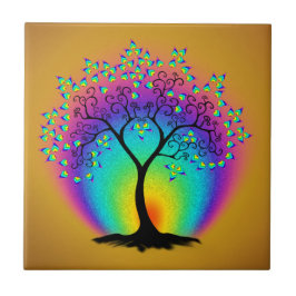 Regenboogkleuren keramische tegels tegeltje