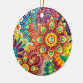 regenboogkleuren mandala keramisch ornament (Links)