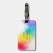 Regenboogkleuren Modern Trendy Elegant Sjabloon Bagagelabel (Achterkant verticaal)
