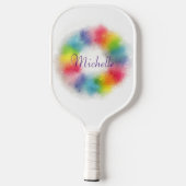 Regenboogkleuren Monogram Elegant Colorful Sjabloo Pickleball Paddle (Achterkant)
