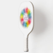 Regenboogkleuren Monogram Elegant Colorful Sjabloo Pickleball Paddle (Links)