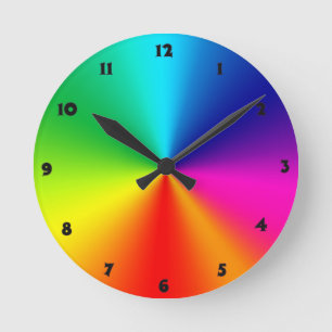 Regenboogkleuren Ronde Klok