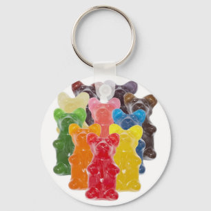 regenboogkleuren snoep minuscule beer sleutelhanger