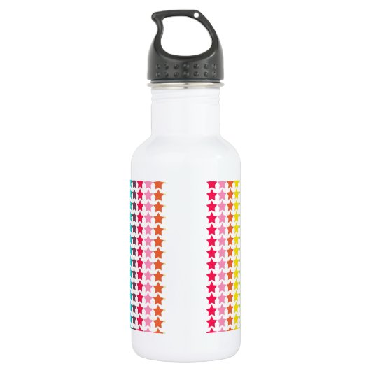 Regenboogkleuren Sterrenpatroon Waterfles (Achterkant)