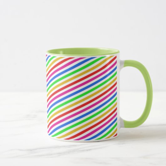 Regenboogkleuren Striped Mok (Rechts)