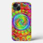 Regenboogkleuren Tiedye Target Kaleidoscopic Fract Case-Mate iPhone Case (Achterkant)