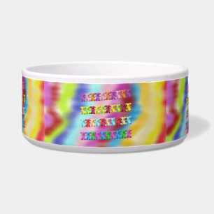 regenboogkleurig over het hele snoep, zoete helder voerbakje