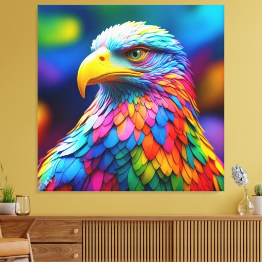 Regenboogkleurige Bald Eagle-65456 Canvas Afdruk (Insitu (Woonkamer))