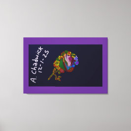 Regenboogkleurige bloemschildering canvas afdruk