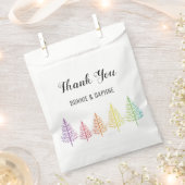 Regenboogkleurige bomen Dank je lesbische bruiloft Bedankzakje (Geknipt)
