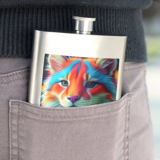 Regenboogkleurige harige kat-68587 flacon (Voorbeeld)