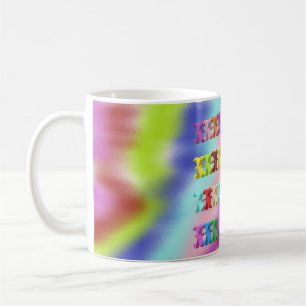 Regenboogkleurige heldere mok