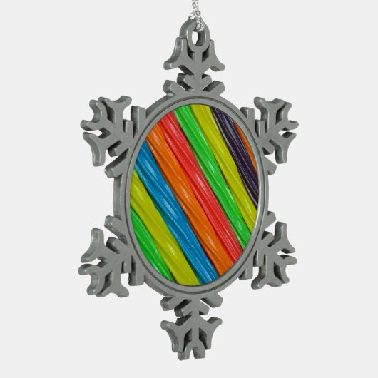 Regenboogkleurige kerstsierversiering tin sneeuwvlok ornament (Links)