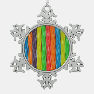 Regenboogkleurige kerstsierversiering tin sneeuwvlok ornament