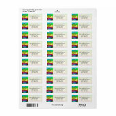Regenboogkleurige levensboom etiket (Full Sheet)
