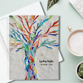 Regenboogkleurige levensboom planner