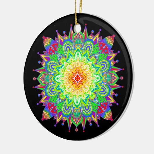  regenboogkleurige Mandala Abstracte Art Cerami Keramisch Ornament (Links)