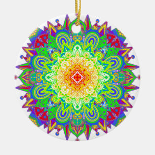 regenboogkleurige Mandala Abstracte kunst Keramisch Ornament