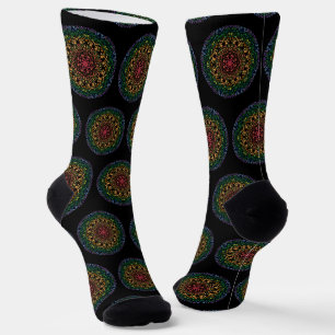 Regenboogkleurige mandala sokken