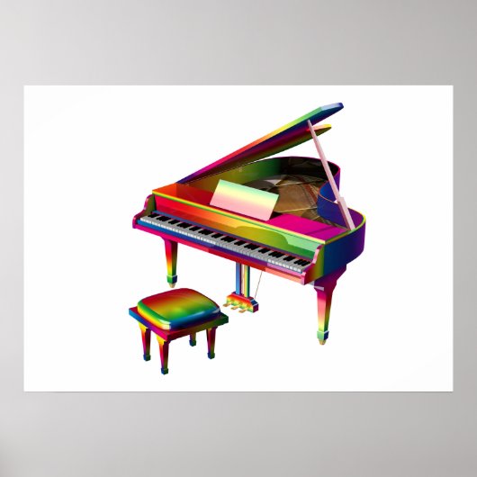Regenboogkleurige piano poster (Voorkant)