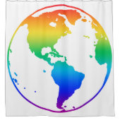 Regenboogkleurige planeet aarde douchegordijn (Voorkant)