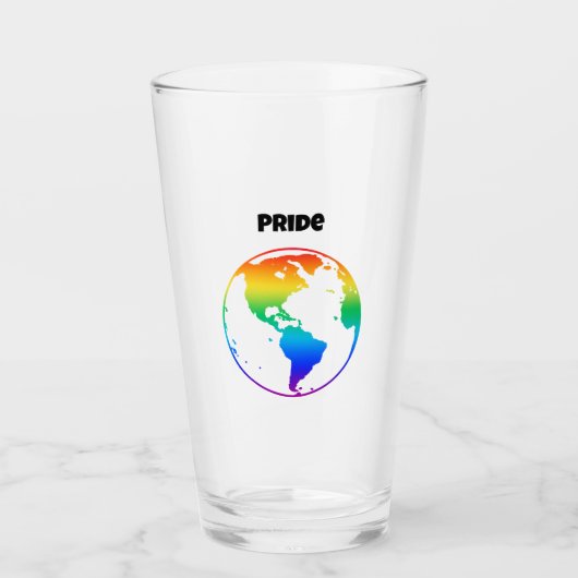 Regenboogkleurige planeet aarde glas (Voorkant)