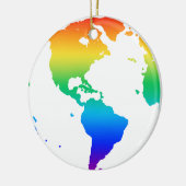 Regenboogkleurige planeet aarde keramisch ornament (Links)