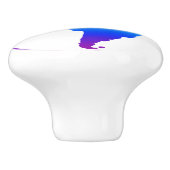 Regenboogkleurige planeet aarde keramische knop (Zijkant)