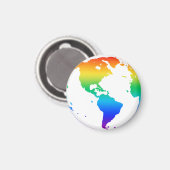Regenboogkleurige planeet aarde magneet (Voorkant / Achterkant)